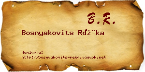 Bosnyakovits Réka névjegykártya